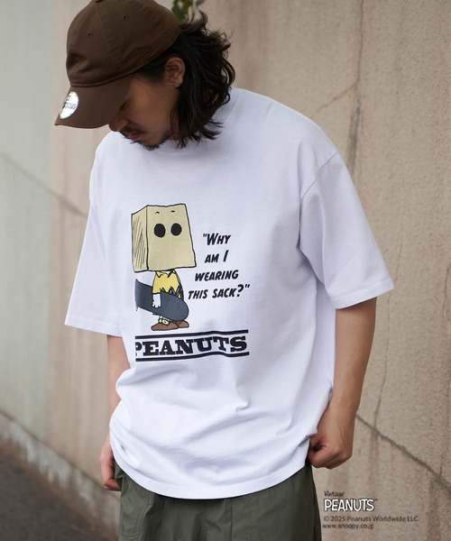 NO NEED（ノーニード）の「【NUTMEG/ナツメグ】Peaunts スケボーT（Tシャツ/カットソー・メンズ・ネイビー/チャコール/ホワイト/グレー・LL/M/L）」の15枚目の写真