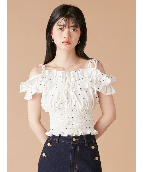 完売色♥️新品タグ付き✨ LILY BROWN 2wayデコルテフリルトップス LILY BROWN｜2wayデコルテフリルトップス | Rakuten Fashion