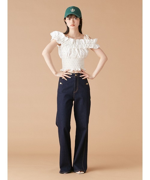 LILY BROWN｜2wayデコルテフリルトップス | Rakuten Fashion
