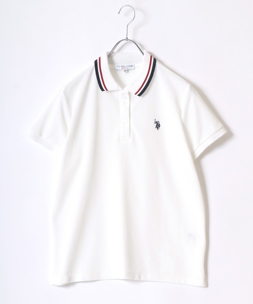 U.S. POLO ASSN.(ユーエスポロアッスン)の「U.S.POLO ASSN. ワンポイント刺繍 鹿の子ポロシャツ/半袖/襟ライン/レギュラーフィット/レディース(ポロシャツ・レディース・ブラック/サックスブルー/オレンジ/ネイビー系2/ネイビー系1/ベージュ/ホワイト/ネイビー系3/ピンク/ホワイト系その他/イエロー/ブラック系その他・L/M)」の20枚目の写真