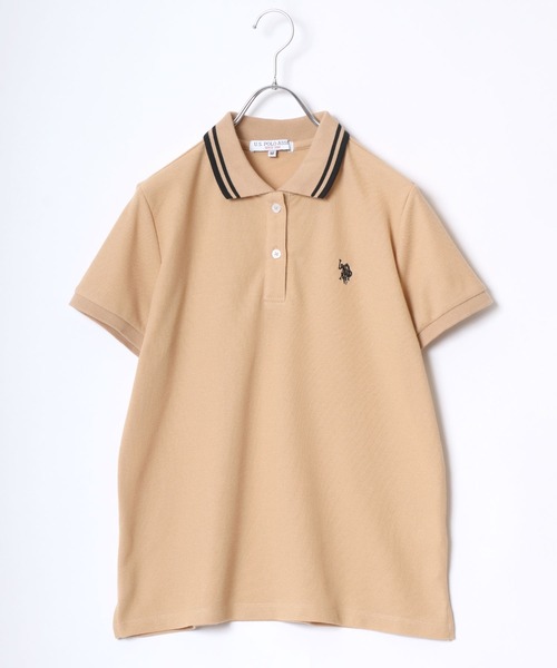 U.S. POLO ASSN.(ユーエスポロアッスン)の「U.S.POLO ASSN. ワンポイント刺繍 鹿の子ポロシャツ/半袖/襟ライン/レギュラーフィット/レディース(ポロシャツ・レディース・ブラック/サックスブルー/オレンジ/ネイビー系2/ネイビー系1/ベージュ/ホワイト/ネイビー系3/ピンク/ホワイト系その他/イエロー/ブラック系その他・L/M)」の14枚目の写真