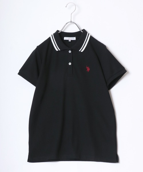 U.S. POLO ASSN.(ユーエスポロアッスン)の「U.S.POLO ASSN. ワンポイント刺繍 鹿の子ポロシャツ/半袖/襟ライン/レギュラーフィット/レディース(ポロシャツ・レディース・ブラック/サックスブルー/オレンジ/ネイビー系2/ネイビー系1/ベージュ/ホワイト/ネイビー系3/ピンク/ホワイト系その他/イエロー/ブラック系その他・L/M)」の17枚目の写真
