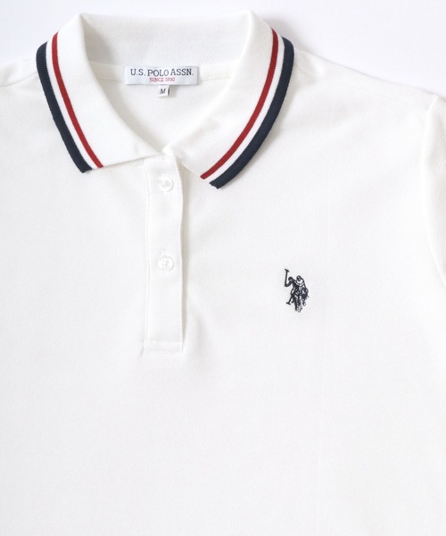 U.S. POLO ASSN.(ユーエスポロアッスン)の「U.S.POLO ASSN. ワンポイント刺繍 鹿の子ポロシャツ/半袖/襟ライン/レギュラーフィット/レディース(ポロシャツ・レディース・ブラック/サックスブルー/オレンジ/ネイビー系2/ネイビー系1/ベージュ/ホワイト/ネイビー系3/ピンク/ホワイト系その他/イエロー/ブラック系その他・L/M)」の21枚目の写真