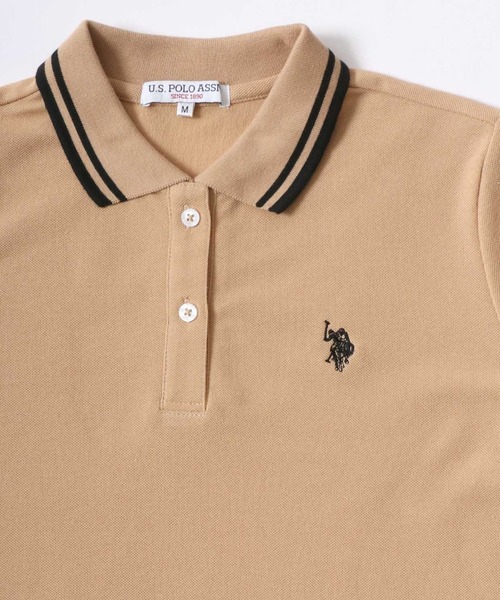 U.S. POLO ASSN.(ユーエスポロアッスン)の「U.S.POLO ASSN. ワンポイント刺繍 鹿の子ポロシャツ/半袖/襟ライン/レギュラーフィット/レディース(ポロシャツ・レディース・ブラック/サックスブルー/オレンジ/ネイビー系2/ネイビー系1/ベージュ/ホワイト/ネイビー系3/ピンク/ホワイト系その他/イエロー/ブラック系その他・L/M)」の15枚目の写真