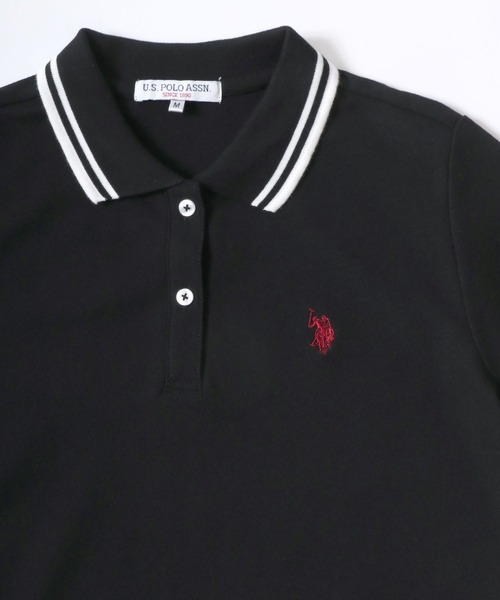 U.S. POLO ASSN.(ユーエスポロアッスン)の「U.S.POLO ASSN. ワンポイント刺繍 鹿の子ポロシャツ/半袖/襟ライン/レギュラーフィット/レディース(ポロシャツ・レディース・ブラック/サックスブルー/オレンジ/ネイビー系2/ネイビー系1/ベージュ/ホワイト/ネイビー系3/ピンク/ホワイト系その他/イエロー/ブラック系その他・L/M)」の18枚目の写真