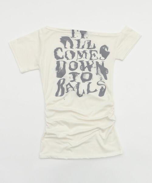 dispark(ディスパーク)の「DISPARK/ペイントワンショルダーTOP(Tシャツ/カットソー・レディース・アイボリー/ブラック・FREE)」の22枚目の写真