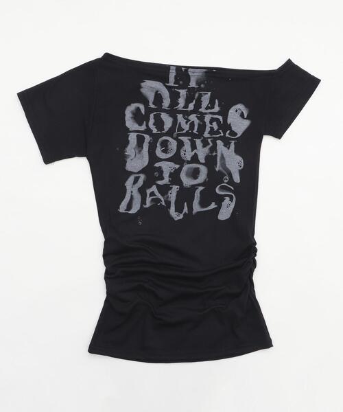 dispark(ディスパーク)の「DISPARK/ペイントワンショルダーTOP(Tシャツ/カットソー・レディース・アイボリー/ブラック・FREE)」の21枚目の写真