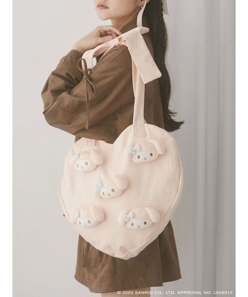 メロクロコラボ】My Melody heart tote bag(PINK)（トートバッグ