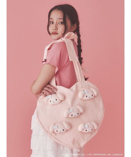 merry jenny メリージェニー マイメロディ 赤 ハートトートバッグ メロクロコラボ】My Melody heart tote bag(RED)（トートバッグ
