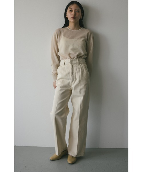 STYLEMIXER（スタイルミキサー）の「センタープレスワイドデニム（デニムパンツ・レディース・インディゴブルー/アイボリー・X-SMALL/SMALL/MEDIUM/LARGE）」の21枚目の写真