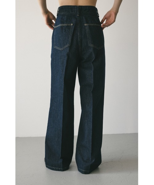 STYLEMIXER（スタイルミキサー）の「センタープレスワイドデニム（デニムパンツ・レディース・インディゴブルー/アイボリー・X-SMALL/SMALL/MEDIUM/LARGE）」の10枚目の写真