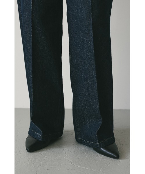 STYLEMIXER（スタイルミキサー）の「センタープレスワイドデニム（デニムパンツ・レディース・インディゴブルー/アイボリー・X-SMALL/SMALL/MEDIUM/LARGE）」の6枚目の写真