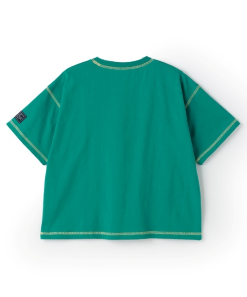 and D. petit main(アンドディープティマイン)の「【綿100%】配色ステッチビッグ半T(Tシャツ/カットソー・キッズ・ホワイト/グリーン/ピンク・90cm/100cm/120cm/150cm/140cm/130cm/110cm)」の13枚目の写真