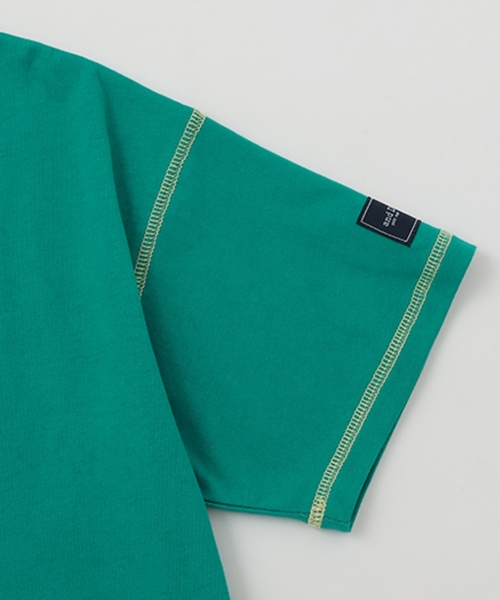 and D. petit main(アンドディープティマイン)の「【綿100%】配色ステッチビッグ半T(Tシャツ/カットソー・キッズ・ホワイト/グリーン/ピンク・90cm/100cm/120cm/150cm/140cm/130cm/110cm)」の17枚目の写真