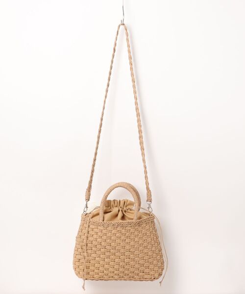 Mignonjour(ミニョンジュール)の「Mignonjour/レースリボン付き2wayかごバッグ M2751(かごバッグ・レディース・ブラウン/ベージュ・FREE)」の3枚目の写真