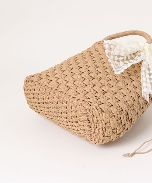 Mignonjour(ミニョンジュール)の「Mignonjour/レースリボン付き2wayかごバッグ M2751(かごバッグ・レディース・ブラウン/ベージュ・FREE)」の12枚目の写真