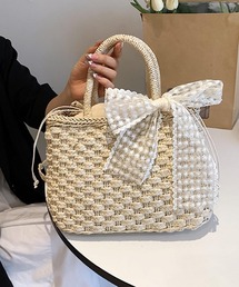 Mignonjour/レースリボン付き2wayかごバッグ M2751