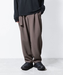 ATTACHMENT | PE ストレッチダブルクロス ベルテッド ワイドテーパードトラウザーズ / PE STRETCH DOUBLE CLOTH BELTED WIDE TAPERD TROUSERS(スラックス)