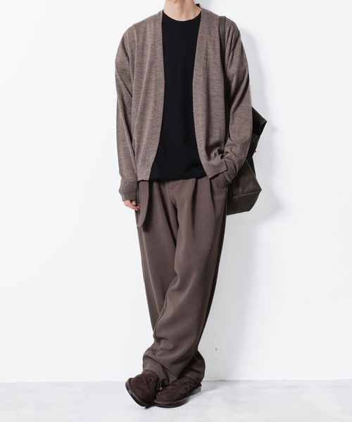 ATTACHMENT（アタッチメント）の「PE ストレッチダブルクロス ベルテッド ワイドテーパードトラウザーズ / PE STRETCH DOUBLE CLOTH BELTED WIDE TAPERD TROUSERS（スラックス・メンズ・ダークグレー/カーキ系/グレー/ブラック・3/2/1）」の12枚目の写真