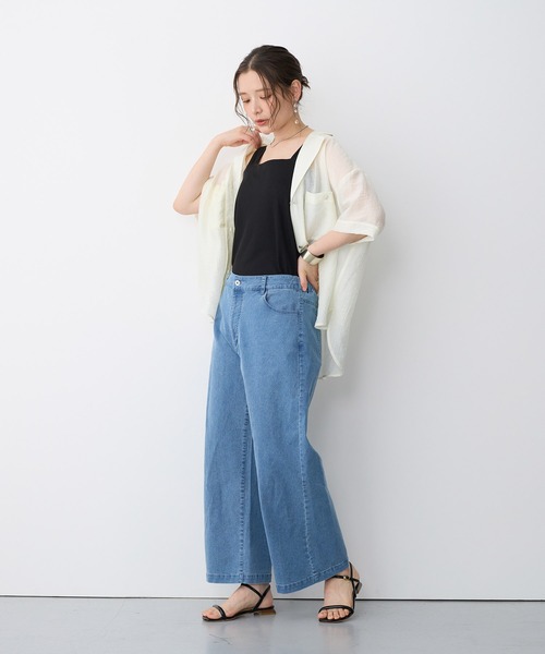 anyfee(エニフィー)の「【anyfee/プラスサイズ】美脚シルエットストレートデニムパンツ(デニムパンツ・レディース・サックスブルー・LL/3L/4L/5L)」の2枚目の写真