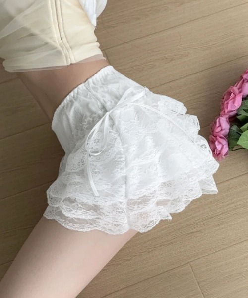 Miniministore(ミニミニストア)の「5段レース付きペチコート ティアード下着(インナーウェア/肌着・レディース・ピンクベージュ/ホワイト/ブラック・FREE)」の7枚目の写真