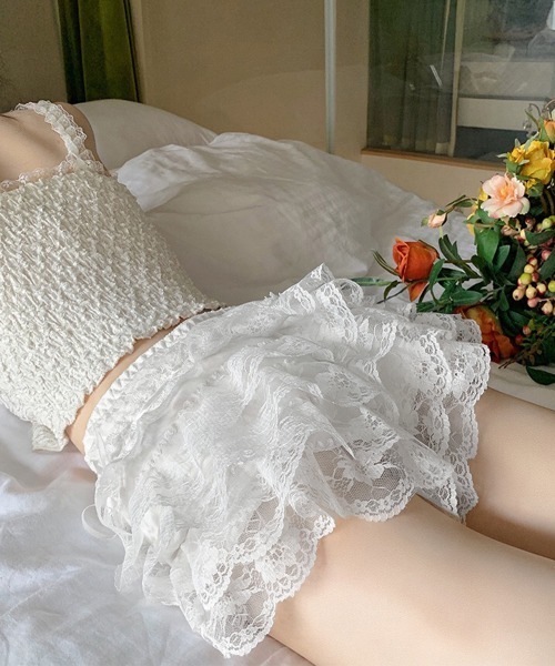 Miniministore(ミニミニストア)の「5段レース付きペチコート ティアード下着(インナーウェア/肌着・レディース・ピンクベージュ/ホワイト/ブラック・FREE)」の9枚目の写真