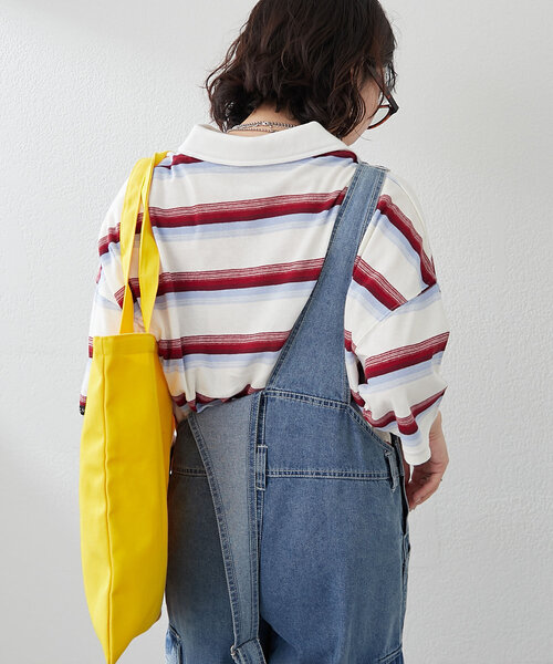 NUNIFE（ユニフィー）の「【ユニセックス】マルチボーダーポロトップス（Tシャツ/カットソー・レディース・ホワイト系その他/グリーン系その他/ブラック系その他・FREE）」の14枚目の写真