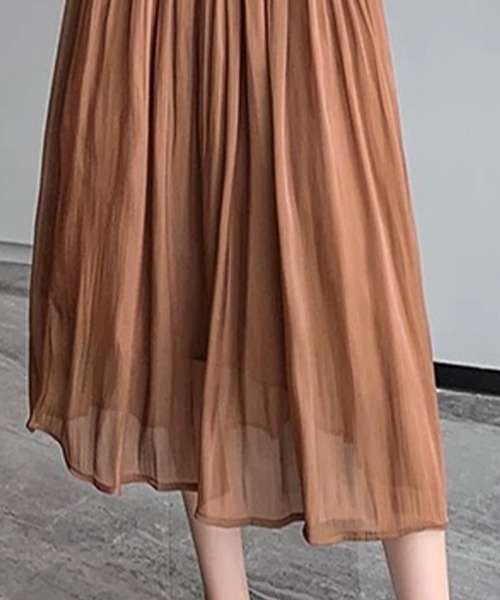 Beststore(ベストストア)の「フレアスカート マットサテン ロングスカート揺れる(スカート・レディース・ミント/ブラウン/アイボリー/ブラック・S/M/L)」の14枚目の写真
