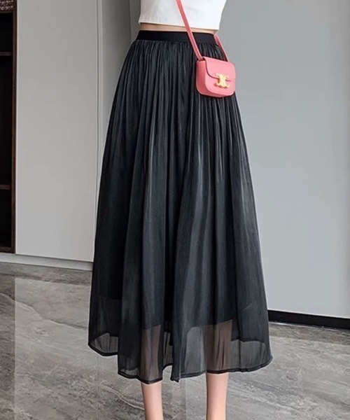 Beststore(ベストストア)の「フレアスカート マットサテン ロングスカート揺れる(スカート・レディース・ミント/ブラウン/アイボリー/ブラック・S/M/L)」の11枚目の写真