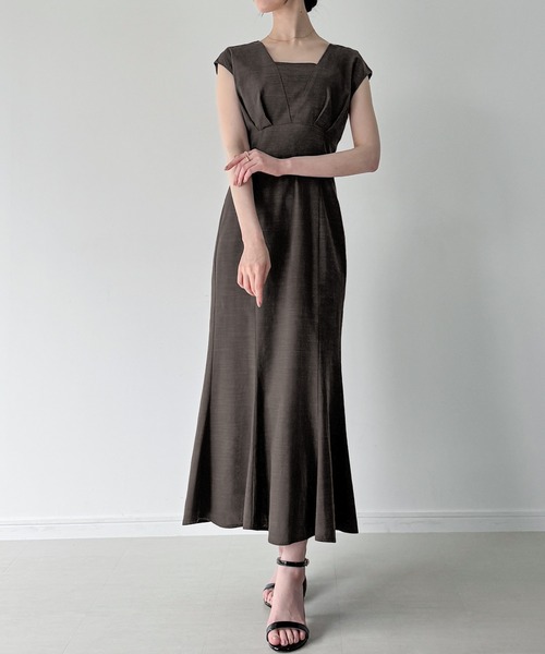 【Beauty&youth】リネンライク ティアードノースリーブワンピース Beauty&youth】リネンライク ティアードノースリーブワンピース