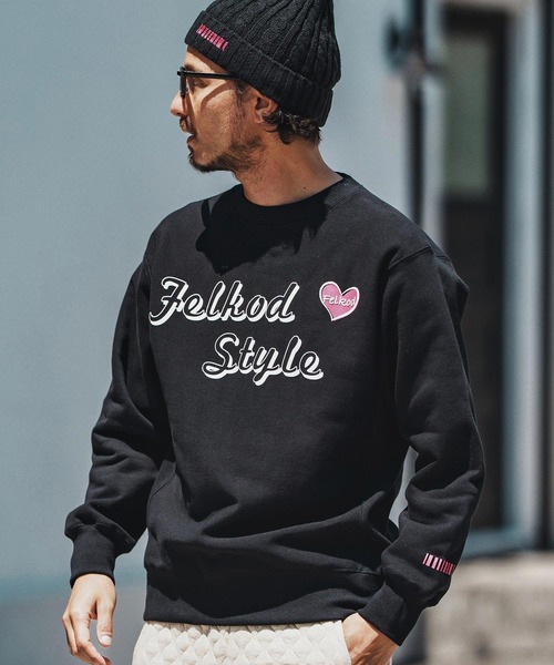 felkod（フィルコッド）の「msw1690- Brushed Lining Hearvy Sweat Pullover トレーナー（スウェット・メンズ・ブラック/アッシュ/ブラック×ピンク・S/M/L/XL）」の11枚目の写真