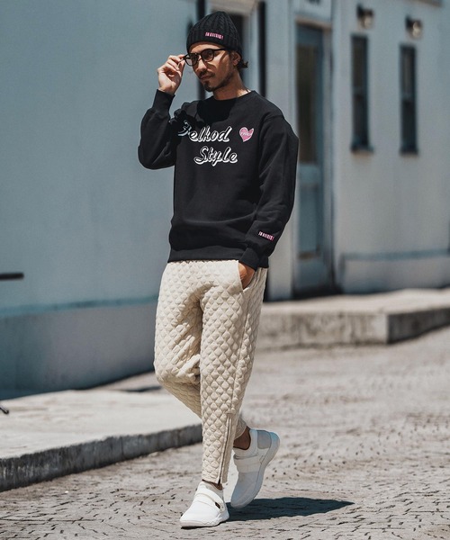 felkod（フィルコッド）の「msw1690- Brushed Lining Hearvy Sweat Pullover トレーナー（スウェット・メンズ・ブラック/アッシュ/ブラック×ピンク・S/M/L/XL）」の13枚目の写真