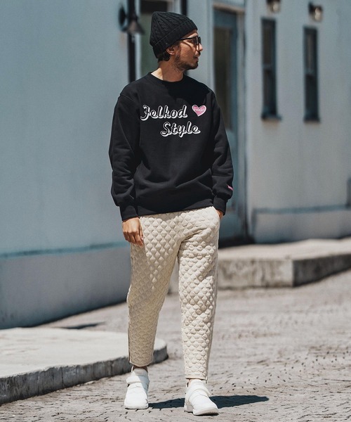 felkod（フィルコッド）の「msw1690- Brushed Lining Hearvy Sweat Pullover トレーナー（スウェット・メンズ・ブラック/アッシュ/ブラック×ピンク・S/M/L/XL）」の14枚目の写真