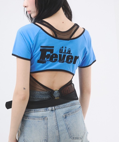 セール】メッシュドッキングプリントTシャツ（Tシャツ/カットソー  