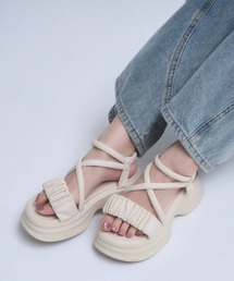 mellowneon | 厚底ギャザーサンダル(サンダル)