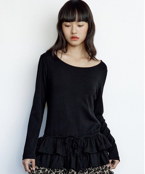 tシャツ roughneck/ロフネック/RUFFLE PLAIN T-SHIRTS レディース メンズ セール】roughneck/ロフネック/RUFFLE PLAIN T-SHIRTS（Tシャツ