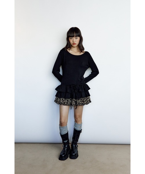 L.H.P(エルエイチピー)の「roughneck/ロフネック/RUFFLE PLAIN T-SHIRTS(Tシャツ/カットソー・レディース・ブラック/グレー・F)」の6枚目の写真