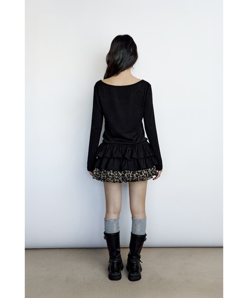 L.H.P(エルエイチピー)の「roughneck/ロフネック/RUFFLE PLAIN T-SHIRTS(Tシャツ/カットソー・レディース・ブラック/グレー・F)」の7枚目の写真