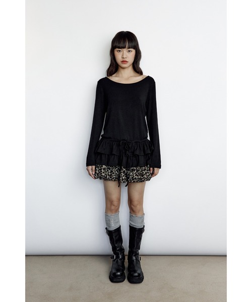 L.H.P(エルエイチピー)の「roughneck/ロフネック/RUFFLE PLAIN T-SHIRTS(Tシャツ/カットソー・レディース・ブラック/グレー・F)」の9枚目の写真