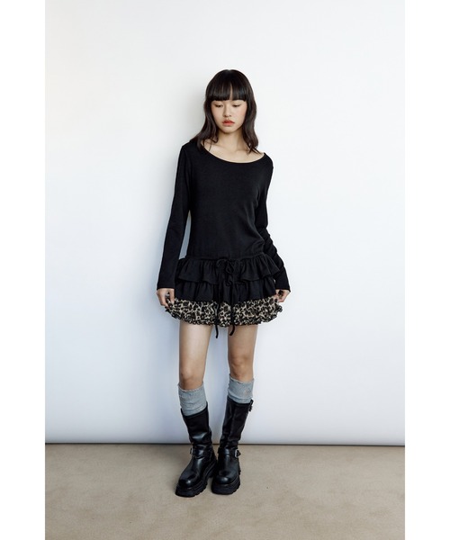 L.H.P(エルエイチピー)の「roughneck/ロフネック/RUFFLE PLAIN T-SHIRTS(Tシャツ/カットソー・レディース・ブラック/グレー・F)」の11枚目の写真