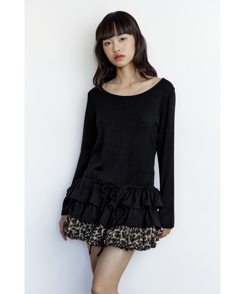 L.H.P(エルエイチピー)の「roughneck/ロフネック/RUFFLE PLAIN T-SHIRTS(Tシャツ/カットソー・レディース・ブラック/グレー・F)」の12枚目の写真