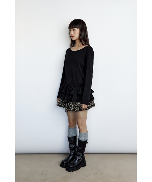 L.H.P(エルエイチピー)の「roughneck/ロフネック/RUFFLE PLAIN T-SHIRTS(Tシャツ/カットソー・レディース・ブラック/グレー・F)」の15枚目の写真