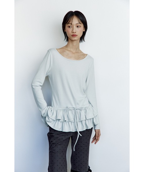 L.H.P(エルエイチピー)の「roughneck/ロフネック/RUFFLE PLAIN T-SHIRTS(Tシャツ/カットソー・レディース・ブラック/グレー・F)」の16枚目の写真