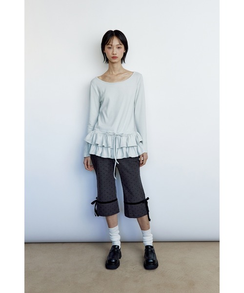 L.H.P(エルエイチピー)の「roughneck/ロフネック/RUFFLE PLAIN T-SHIRTS(Tシャツ/カットソー・レディース・ブラック/グレー・F)」の18枚目の写真