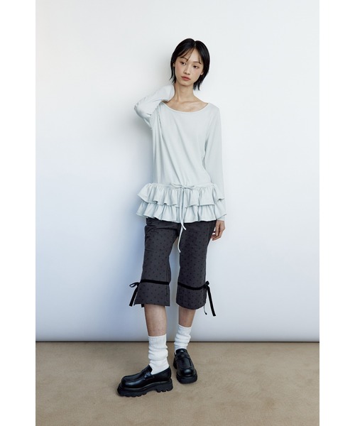 L.H.P(エルエイチピー)の「roughneck/ロフネック/RUFFLE PLAIN T-SHIRTS(Tシャツ/カットソー・レディース・ブラック/グレー・F)」の20枚目の写真
