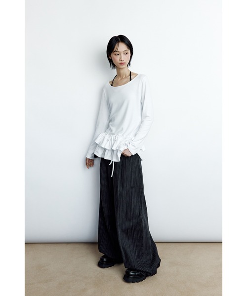 tシャツ roughneck/ロフネック/RUFFLE PLAIN T-SHIRTS レディース メンズ セール】roughneck/ロフネック/RUFFLE PLAIN T-SHIRTS（Tシャツ