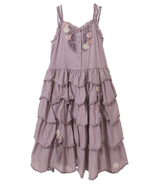 PINK HOUSE（ピンクハウス）の「パンジーレース使いキャミソールワンピース（ワンピース・レディース・ミント/ラベンダー/ホワイト/ブラック・フリー）」の4枚目の写真