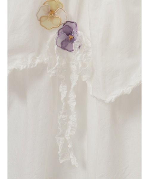 PINK HOUSE（ピンクハウス）の「パンジーレース使いキャミソールワンピース（ワンピース・レディース・ミント/ラベンダー/ホワイト/ブラック・フリー）」の6枚目の写真