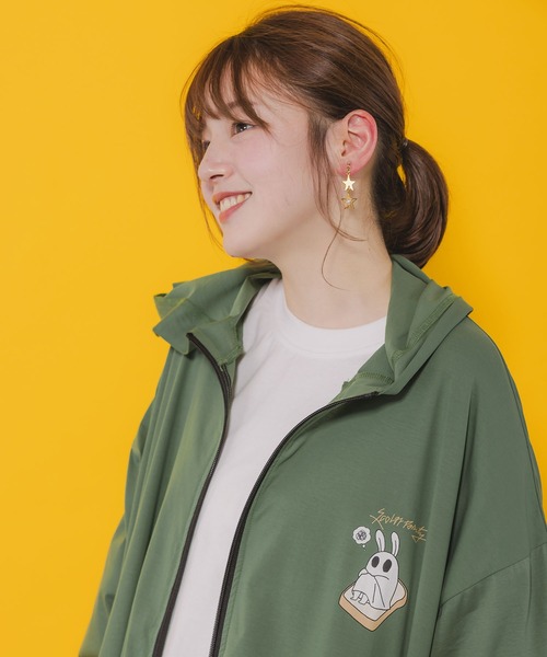 ScoLar Parity(スカラーパリティ)の「352115:ひざを抱えたおばけうさぎ柄 接触冷感パーカー(パーカー・メンズ・ブラック/オフホワイト/グリーン・M)」の15枚目の写真