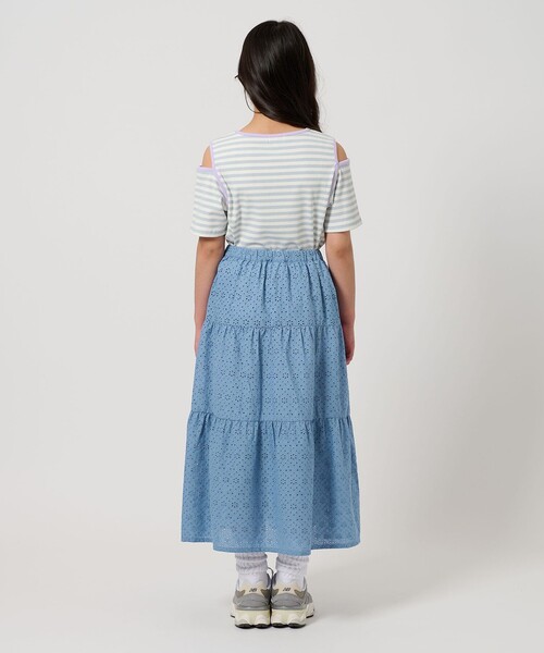 green label relaxing（グリーンレーベルリラクシング）の「ローンレース ティアードスカート / キッズ  140cm-160cm（スカート・キッズ・ロイヤルブルー/オレンジ・160cm/150cm/140cm）」の11枚目の写真